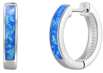 Blaue synthetische Opal-Creolen