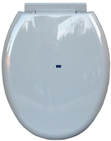 BM 4098 Tavoletta Copriwater Sedile WC Universale Standard Coperchio Toilet Seat Bagno in Plastica, Colore Grigio Fissaggio dal Basso Cerniere Incluse