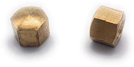 10 Stück Sechskant Hutmutter Messing M4 DIN 917 niedrige Form [Größe Wählbar] (M4 [10 Stück])