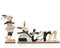 COM-FOUR® 2-teiliges Set Oster-Deko aus Holz - Aufsteller mit Schriftzug und Osterhase - Holz-Deko für Ostern zum Hinstellen (2 Stück - Hellbraun)