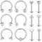AceFun 16G Lippenpiercing Bar Silber Septum Piercing Ring Piercing Knorpel Helix Tragus Ring Hoop Ohrstecker Lippenringe Labret Ohrstecker Hufeisen Augenbrauen Lippenringe Piercing für Frauen Männer