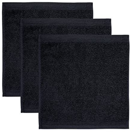 Möve Superwuschel Seiftuch 30 x 30 cm aus 100% Baumwolle, Black 3er Set