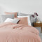 Douceur d'Intérieur, Parure 3 Pièces (240 x 220 cm) Linette Rose, 100% Coton