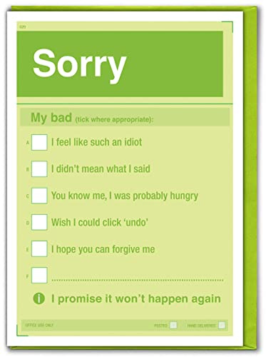 Brainbox Candy - Sorry Card - My Bad... - Zeckenkarton - Alternative Entschuldigung - Neuheit Karten für Sie und Ihre Freunde