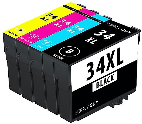 Supply Guy 4 Druckerpatronen kompatibel mit Epson 34XL / 34 XL Multipack passend für WF-3700 WF-3720dw WF-3720dwf WF-3720 WF-3725dwf