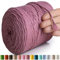 MeriWoolArt® Makramee Garn Pflaume - Makramee Garn 4mm farbig 225m - Super weiches Baumwollgarn, einfach gedrehte Makramee Schnur für Makramee Wandbehang, Blumenampel, Vorhang und Mehr DIY Deco