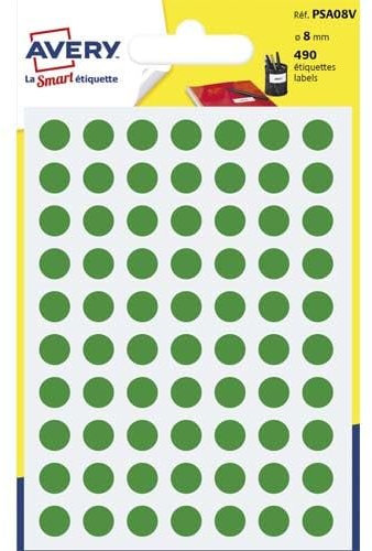 Packung mit 10 Klebepunkten, Durchmesser 8 mm, Grün (7 Blatt/CD)