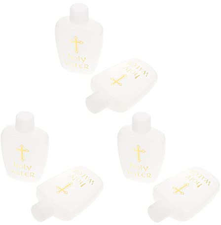 FOMIYES 6 Piezas Botella De Agua De Pascua Recipiente De Agua Pequeñas Botellas De Agua Decoraciones De Bautismo Cruz Casa De Molusco Bulto El Plastico Accesorios