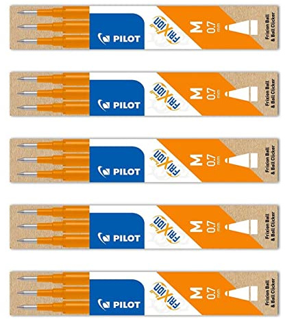 PILOT FriXion Ball Refills (BLS-FR7) Pack of 5 Orange