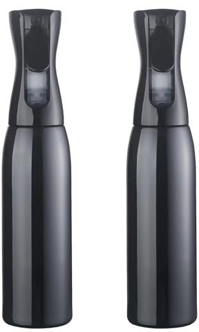 2pcs Hair Spray Bottle, ZHIYE Continuous Water Mister Spray Bottle Empty, Aerosol Fine Mist Curly Hair Spray Bottle for Taming Hair in Morning, Hairstyling, Plants, Pets, Cleaning-16.9oz/500ml (Black)