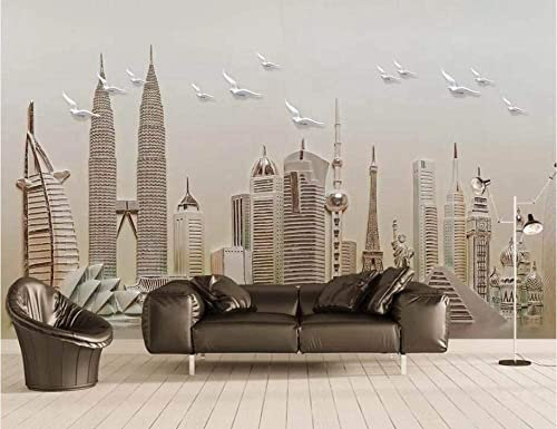 Fotomurale Carta Da Parati Murale Poster Arte Murale Adesivo Decorazione Murale 3D Semplice Edificio Famoso - Quadri Autoadesivi Per Soggiorno, Camera Da Letto, Ufficio, Corridoio, S 300(L)x210(H)cm