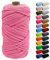Uiopa Macrame Cord 5mm x 90m, Thick Macrame Rope 8-Strand Braided Cotton Rope, Dark Pink Cotton Cord for Plant Hangers, Wall Hanging, Dream Catcher, Garden, DIY Projects