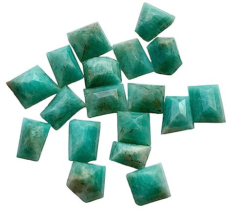 Gems For Jewels 15–16 mm Amazonit-Cabochons für Damen, Amazonit-Cabochons mit Rosenschliff und flacher Rückseite, blaue Edelsteine, Amazonit für Schmuck (5 bis 10 Stück Optionen) (5 Stück)