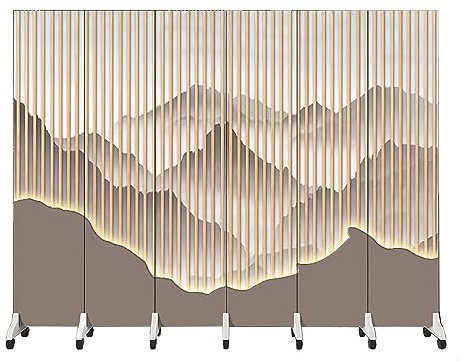 Faltbare Trennwand 3/4/5/6 Panels Trennwand Raumteiler, Freistehende Wand Trennwand mit abnehmbaren Rädern, Tragbare Faltbare Sichtschutzwände für Hochzeit / TV-Wand / Veranda, Raumtrenner ( Color : T