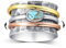BONLAVIE Türkis Spinnerring Damen, Dreifarbiger Strukturierter Silberring 925, Angst Ring, Boho Ring Damen, Ringe Frauen