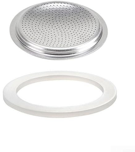 Replacement Gasket Seal,Silicone Rubber Gasket Seal For Coffee Espresso Moka Stove Pot Top, Ensures A Secure Fit(6 cup+sieve)