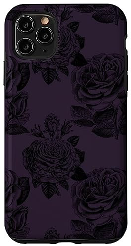 Case gothic dark purple roses occult goth phone Case for iPhone 11 Pro Max