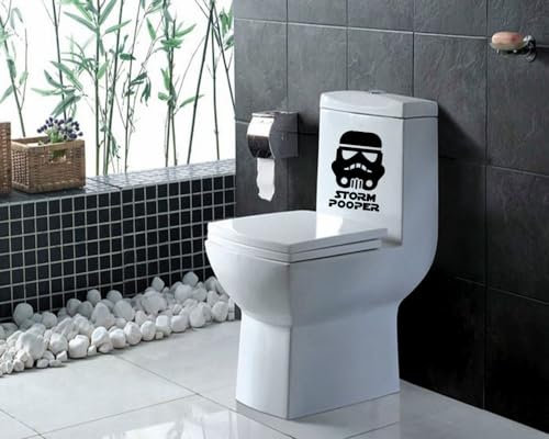 Autocollant de Toilette Stormtrooper Star Wars - Design Amusant et Populaire - Résistant aux Intempéries, Facile à Appliquer (14x21cm, 2 pièces)