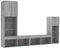 vidaXL Wohnwand 4-TLG., Schrankwand mit viel Stauraum, Anbauwand mit LED-Beleuchtung, Wandmontage Fernsehschrank Wohnzimmer Set Schrank, Grau Sonoma Holzwerkstoff
