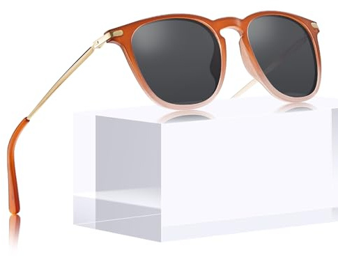 TSEBAN Vintage Polarisierte Damen Sonnenbrille Frauen Blaulichtfilter Brille, Acetat-Rahmen & UV 400 Schutz