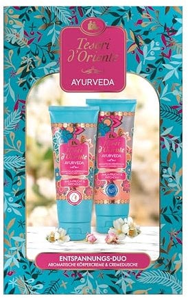 TESORI D'ORIENTE Geschenkset Cremedusche & Body Creme 'Ayurveda' 250 ml, aromatische Körperpflege, Wellness für Körper & Sinne