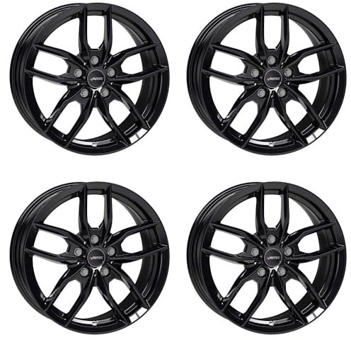 4x AUTEC Felgen Alufelgen BAVARIS 8.0x19 ET47 5x112 Schwarz kompatibel mit BMW 2er iX1 X2 X1 1