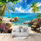 Fototapete Tropische Strandpalmen 250x175 cm Tapete Wandtapete Wanddeko Design Mustertapete Wand Dekoration Wohnzimmer Schlafzimmer Büro Flur