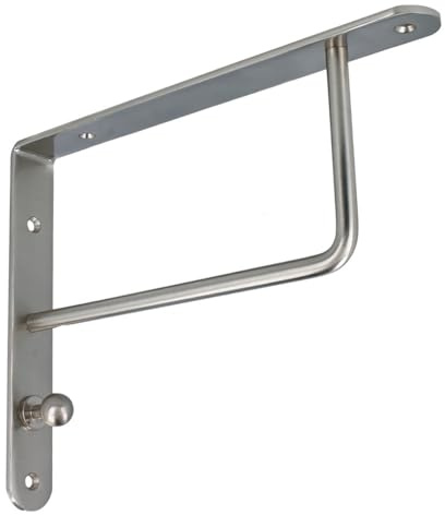 MS Beschläge Wandkonsole 250mm x 195mm Garderobenkonsole Kleiderbügelhalter Garderobenhaken Garderobenknopf Regalkonsole Regalbodenträger Regalwinkel Regalstütze (Edelstahloptik)