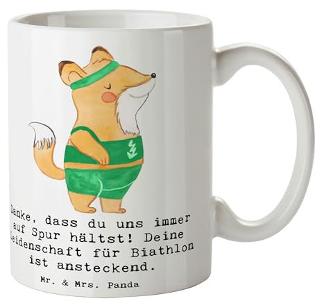 Mr. & Mrs. Panda Tasse Biathlon Trainerin - Geschenk, auf Spur halten, Kaffeetassen, Geschenk Coaching, Danksagung Trainerin, feiern,
