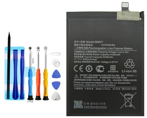 Vvuilsty BM4Y Batterie de rechange, rechargeable, à 0 cycle, pour Xiaomi Poco F3 M2012K11AG, Redmi K40, avec kit d'outils de réparation