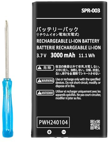 FLSTOR Batteria 3DS XL, 3000 mAh SPR-003 di ricambio per Nintendo New 3DS XL, 3DS XL, console 3DS LL con attrezzi (non per New 3DS)