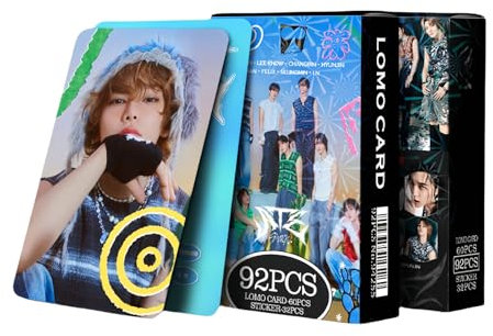 Stray Kids album ATE Fotokarten Album 92 Stück Stray Kids Fotokarten Lomo Karte Geschenk Lomo Karten Merch für streunende Kinder Jungen und Mädchen