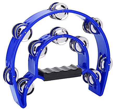 Zweireihiges Glocken-Tamburin-Percussion-Musikinstrument (Blau)