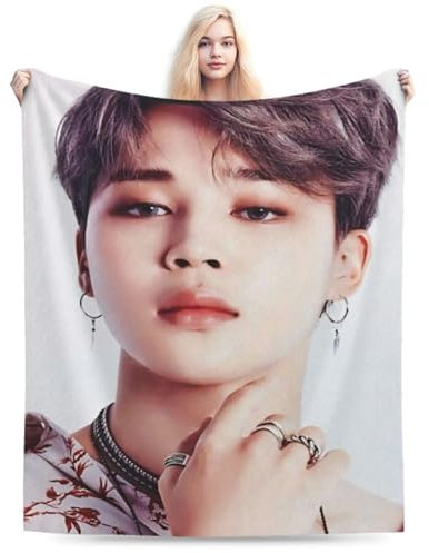 NdxQWtU Blanket Park Jimin Weiche und bequeme warme Fleece-Überwurfdecke