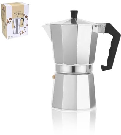 HOME SOLAZZIA Cafetière italienne en aluminium, cafetière Moka 6/9/12 tasses (9 tasses 450 ml)