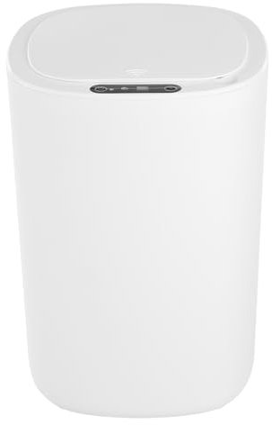Qussse Poubelle à capteur - 10 l - Automatique - Avec capteur intelligent - En plastique ABS - Pour cuisine, salle de bain et bureau - Blanc