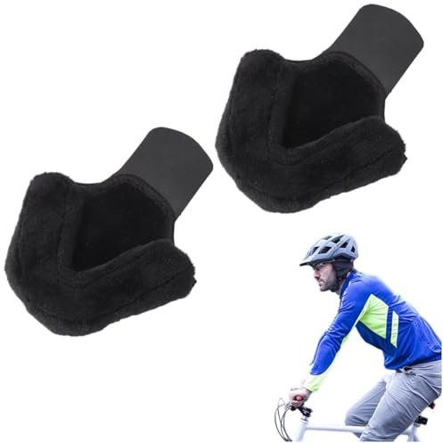 XJHWD 1 Pair 6.3 * 5.2in Motorcycle Ear Muffs Detachable Warm Windproof Bicycle Ear Warmers for Winter Men, Women, Helmet Use