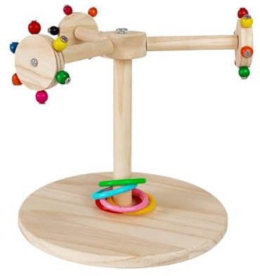 Bird Perch Stand - Bird Tree Retention Stand, Creative Sparrow Palms Toy, Rotating Windmill Design Bird Claw Polishing Stand for Cockatiel, Macaw and Budgie Rotating Windmill Design Bird Claw Crushing