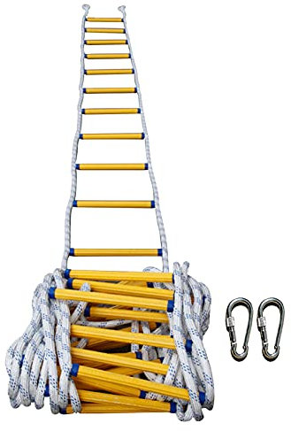 GAGULHAH Strickleiter, Fluchtstrickleiter, Not-Feuerleiter mit feuerfester Sicherheitsstrickleiter/3 Meter/10 Fuß