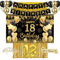 Deko 18. Geburtstag Junge & Mädchen – Schwarz Gold Geburtstagsdeko Set mit Happy Birthday Banner, Ballons und Party Zubehör – Perfekte 18 Geburtstag Deko