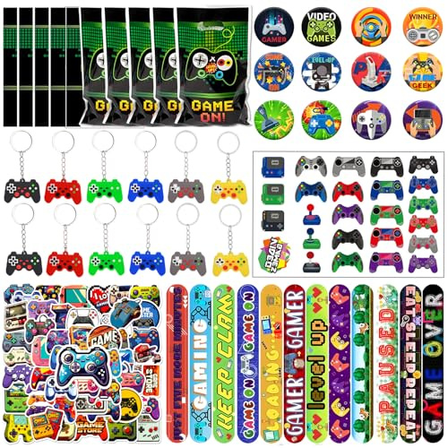 Viicoor Game Party Favors Set, 97PCS Gaming-Themed Party Supplies, Goodie Bags, Gifts Bags Fillers Pinata Stuffers, Cartoon Themed Party Toys (Game)