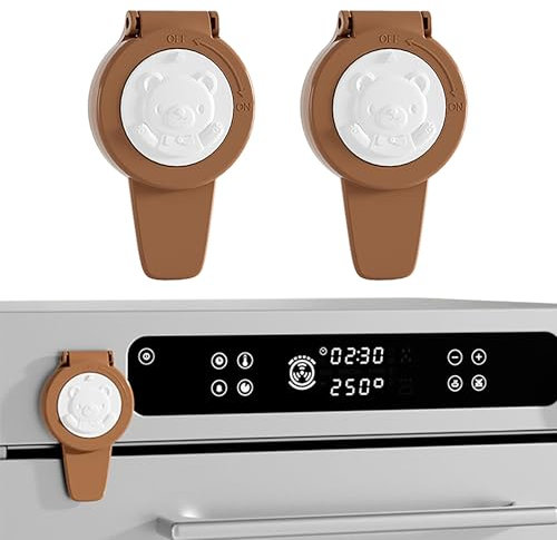 CBRVTY Backofen-Kindersicherung, Herd-Kindersicherung, Mikrowellen-Sicherheitssperre(2 Braun)