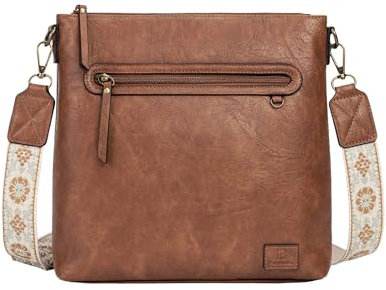 Pomelo Best Umhängetasche Damen Mittelgroß mit RFID Kartenfächern und breitem verstellbarem Gurt, Vegan Leder Handtasche Damen klein, Crossbody Bags Reisetasche für Frauen