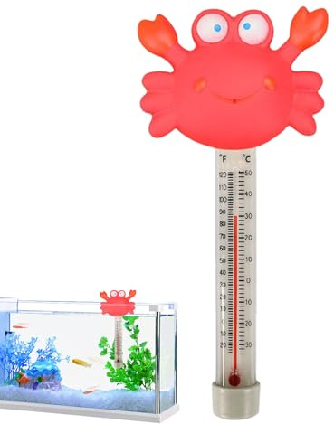 Wassertemperatursensor | Wärmeanzeige mit Cartoon-Tieren und Seil | Zubehör für Pool, Spa, Aquarium und Familie im Innen- oder Außenbereich