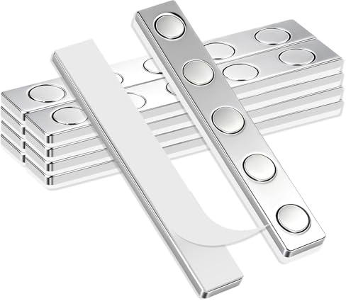 20 Stück Neodym Magnete Extra Stark,68x10x2MM Magnete Selbstklebend Stark Magnetband Magnet stark Unzerbrechliche Klebemagnete,Vier eingebettete kreisförmige Magnet für Büro, Schule & Haushalt