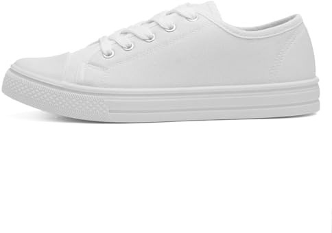 Red Fish Women's White Lace Up Canvas Shoe