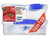 Sistema 6Pk, 12 piece Container Set (Navy, 12)