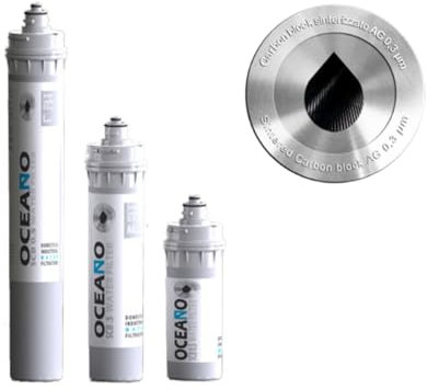 Oceano Filtro Sintered Carbon Block 0,3 Micron argentizzato (Small)