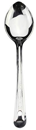 Professional Serving Spoons with Hanging Holes Stainless Steel Kitchenware Polished Serving Spoons Catering Quality (Size 4: 12)