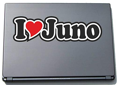 Indigos UG Laptop Aufkleber I Love Juno 210 mm - Notebook Aufkleberskin - Dekoration für Laptopdeckel - für Studenten, Büro, Schule, Uni